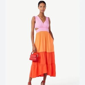 SCOOP NYC Daryl Colorblock Cut Out Dress